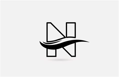 N Black And White Alphabet Letter Logo Icon For Business And Company