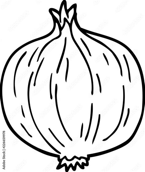 Line Drawing Cartoon Onion Stock Vector Adobe Stock