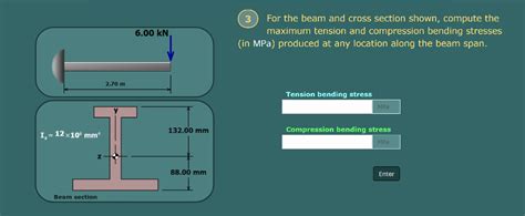 Solved 3 For The Beam And Cross Section Shown Comput