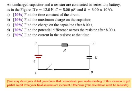 Solved An Uncharged Capacitor And A Resistor Are Connected Chegg