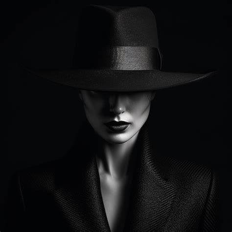 Premium Ai Image A Woman Wearing A Hat And A Hat With A Black Hat On It