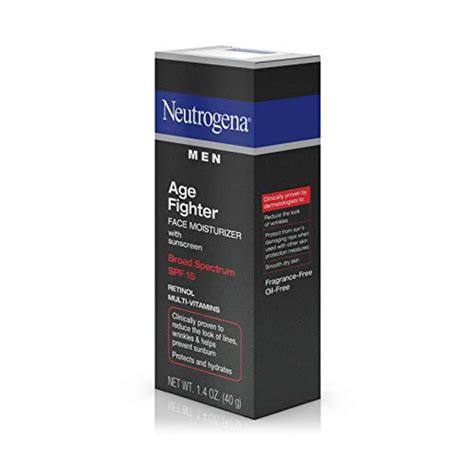 Neutrogena Age Fighter Anti Wrinkle Retinol Moisturizer For Men Daily Oil Free Anti Aging Face