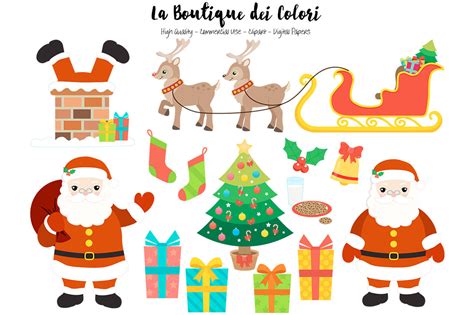 Christmas Santa Clipart By La Boutique Dei Colori TheHungryJPEG