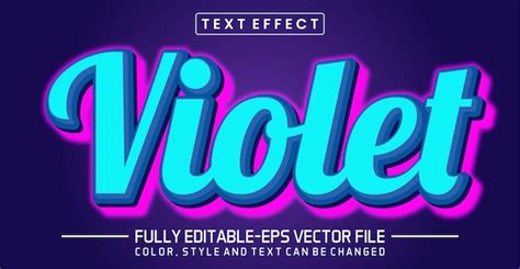 Effet De Style De Texte Modifiable Violet Vecteur Premium