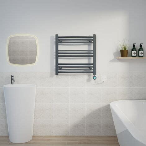 Curved Towel Rail Thermostatic Timer Anthracite X Mm W