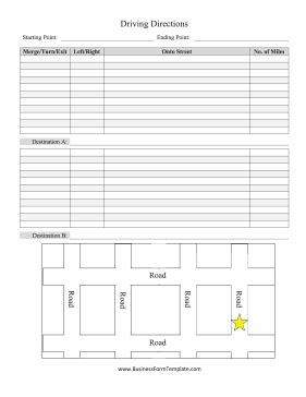 Driving Directions With Map Template