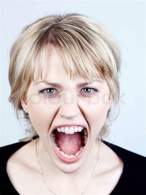 Scream Open Mouth Screaming Stock Photo Colourbox