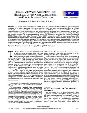 Fillable Online Nrcs Usda The Soil And Water Assessment Tool Historical