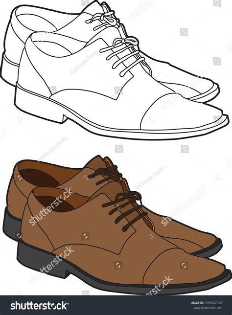 Shoes Vector Drawing Cartoon Line Art Stock Vector (Royalty Free ...