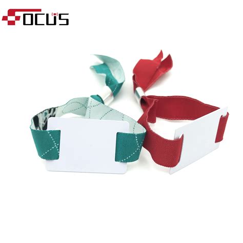 Customized Programmable RFID Bracelet Fabric RFID Disposable Wristband