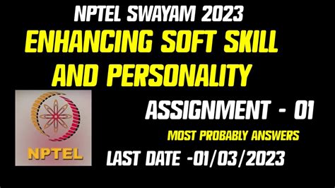 Enhancing Soft Skill And Personality Nptel Week 1 Assignment Answers