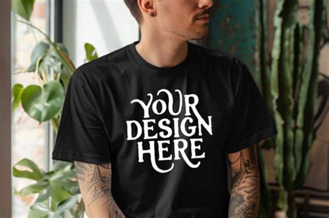 Gildan 64000 T Shirt Black Mockup 2 Graphic By Design Moment