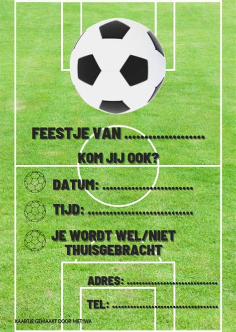 METIWA Uitnodiging Kinderfeestje Voetbal 10 Stuks