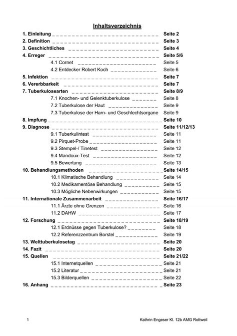 Inhaltsverzeichnis Ein