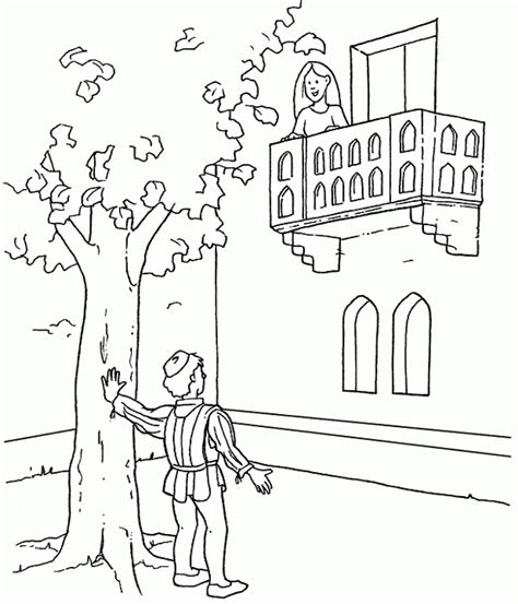 Libro Da Colorare Romeo Si Appoggia A Un Albero Sotto Il Balcone Di