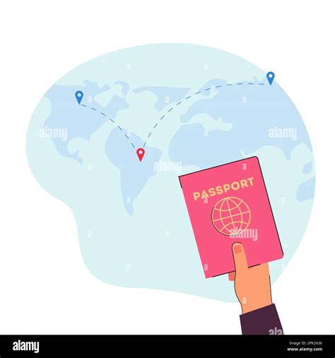 Hand Holding Passport Against Map Stock Vector Image And Art Alamy