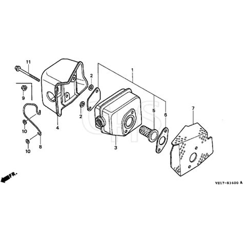 Honda Hrb535k2 Hxe Mzba 6200001 6299999 Muffler Diagram Ghs