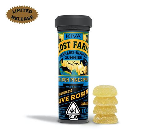 Lost Farm Golden Pineapple X Papaya Live Rosin Gummies Kiva Confections