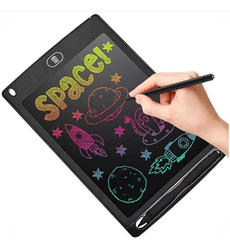 Lousa Digital Polegada Lcd Infantil P Escrever Desenhar Cor Preto