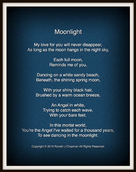 Moonlight Poem by Ronald Chapman - Poem Hunter