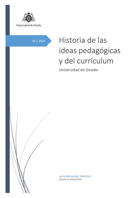 Historia De Las Ideas Pedag Gicas Y Del Curriculum Apuntes Historia