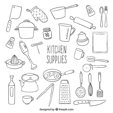 Free Vector Sketchy Kitchen Supplies