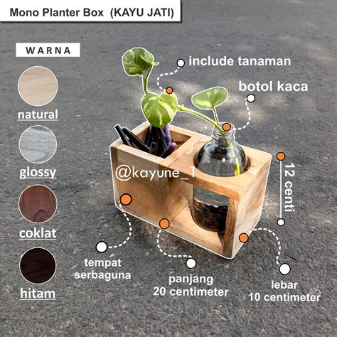 Jual Planter Box Tanaman Indoor Tanaman Air Vas Bunga Kayu Jati