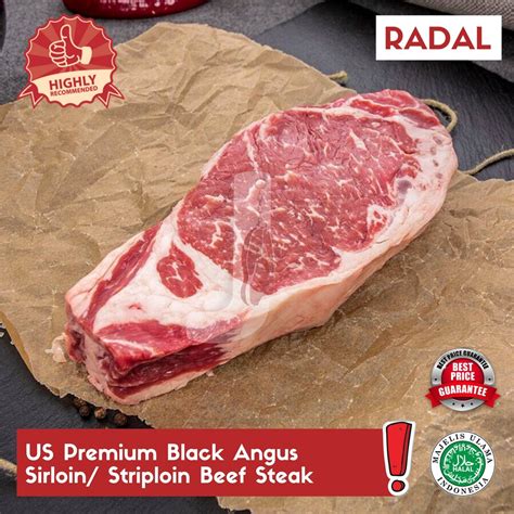 Jual US Premium Black Angus Sirloin Striploin Beef Steak MB 2 3 200gr