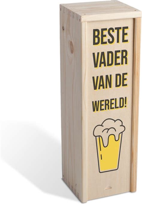 Bierkist BESTE VADER VAN DE WERELD Bierkist Cadeau Vaderdag Houten