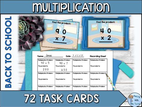 Multi Digit Multiplication Task Cards Multiples Of By Digit