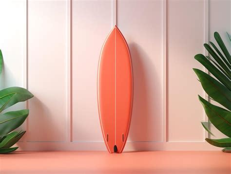 Premium Photo A Surfboard Leaning Against A Wall