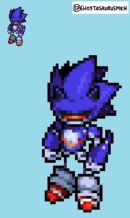 Pixel Art Sonic The Hedgehog SMBZ Spined Metal Mecha Sonic