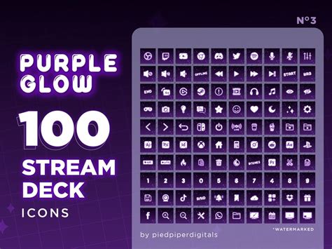 Purple Glow Stars Stream Deck Icon Set Icons For Elgato Stream Deck