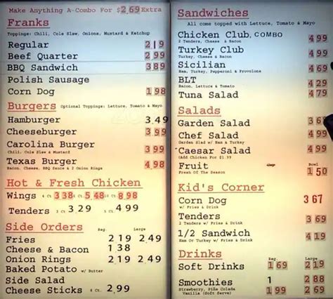 Franks & Burgers Menu, Menu for Franks & Burgers, Concord, Charlotte ...