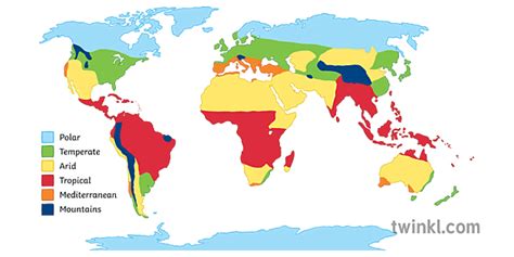 Climate Zone World Map Geography Ks3 Twinkl