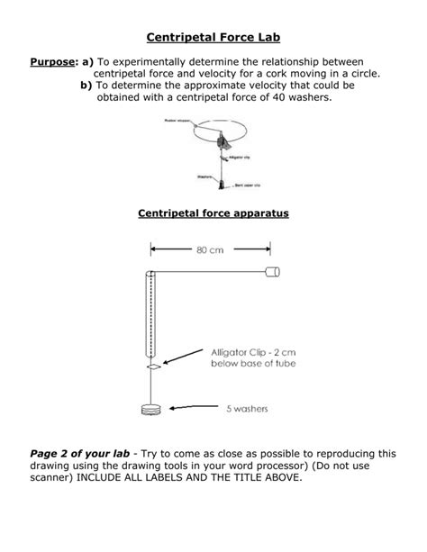 Centripetal Force Lab Diagram