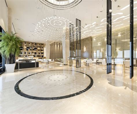 Premium Photo | Modern luxury hotel and office reception and lounge hall