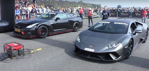 Lamborghini Huracan Performante Vs Nissan Gt R Nismo Drag Race Is A