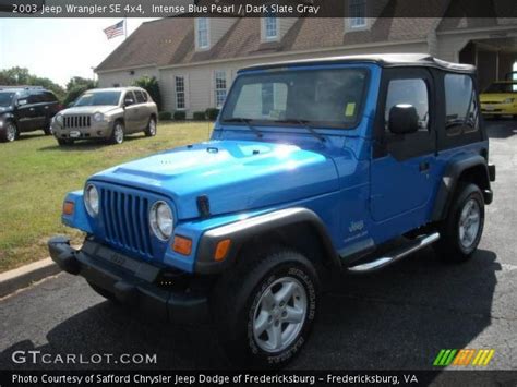 Intense Blue Pearl 2003 Jeep Wrangler SE 4x4 Dark Slate Gray