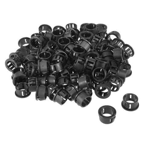 UXCELL 100pcs Universal 16mm Mounted Power Grid Wire Insulation Black Cable Hose Snap Bushing ...