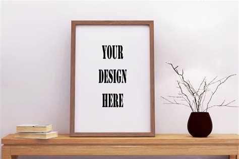 Frame Mockup Frame Mock Up Simple Mockup Wooden Rustic Frame Poster