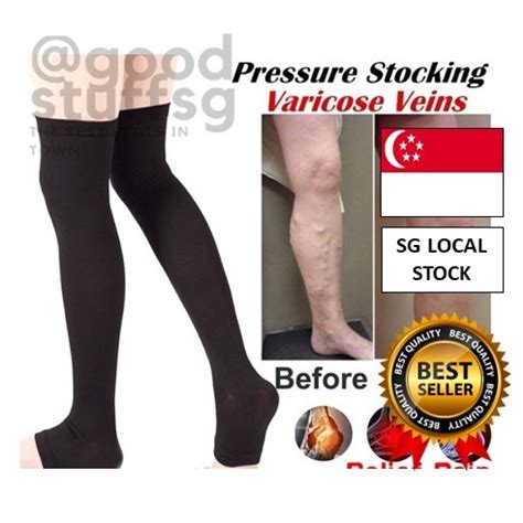 Sg Free Pair Medical Compression Socks Varicose Veins Knee High