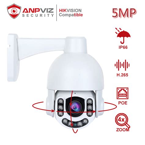 Anpviz 5mp Dome Ptz Poe Ip Camera 4x Optical Zoom Support Ip66 Security