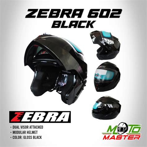 Zebra Modular Helmet Gloss Black Shopee Philippines