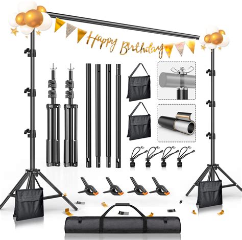 Amazon Emart Backdrop Stand X Ft Wxh Photo Studio Adjustable