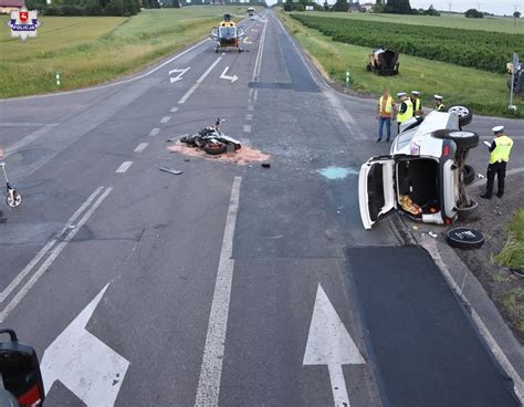 Krasnystaw Tragiczny wypadek z udziałem motocyklisty Nie żyją dwie