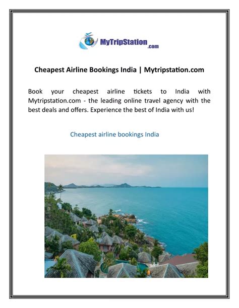 Ppt Cheapest Airline Bookings India Mytripstation Powerpoint