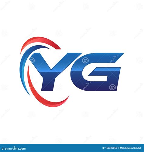 Logotipo Swoosh De La Letra Inicial Yg Rojo Y Azul Ilustración Del