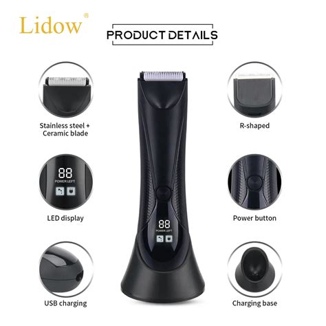 Lidow 저소음 사타구니 헤어 트리머 남성 위생 남성 볼 트리머 Ipx5 방수 Usb 전기 바디 헤어 트리머 Buy 볼