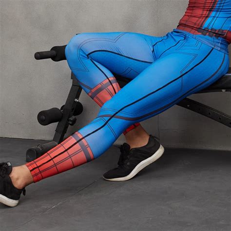 Spiderman 3d Printed Pattern Compression Tights Pants Men Sweatpants Captain America Fitness